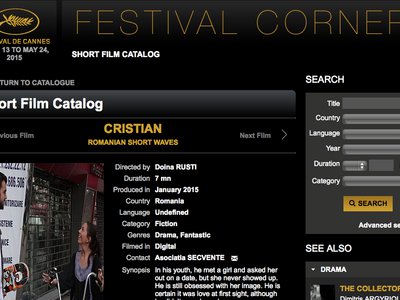 Cristian , short movie, Cannes, Corner. About the homonymous story